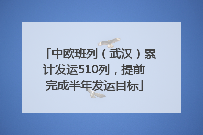 中欧班列（武汉）累计发运510列，提前完成半年发运目标